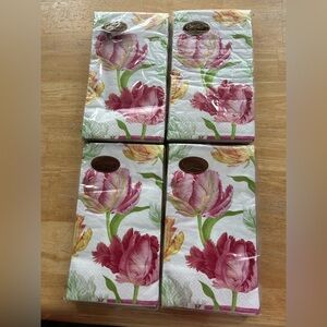 Tulip Dance Caspari Paper disposable luncheon cocktail napkins floral flowers